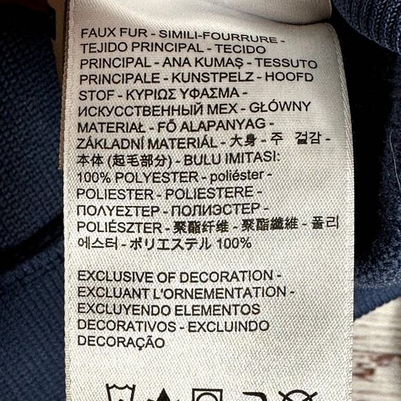 Levi's Blue Crewneck Sweater Sherpa Fleece Fuzzy Top Minimalist Relaxed Wear XL - Picture 9 of 9